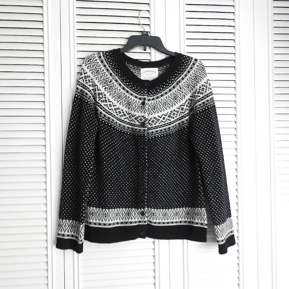 Cambridge Women's Lambswool Cardigan Sweater M British Design